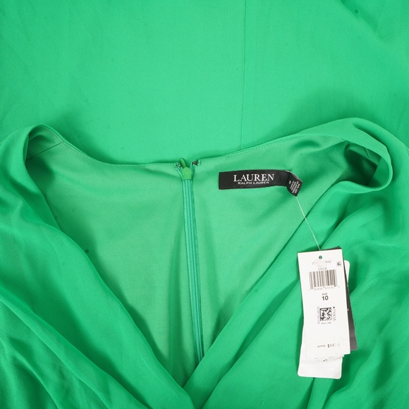 NWT Gorgeous $145 Lauren Ralph Lauren Green Light Long Sleeve Dress Size 10 - Picture 8 of 8